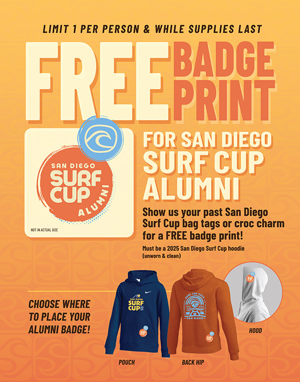 Free Badge Print for San Diego Surf Cup Alumni