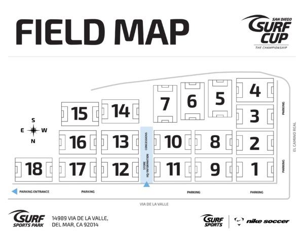 Surf Sports Park Field Map
